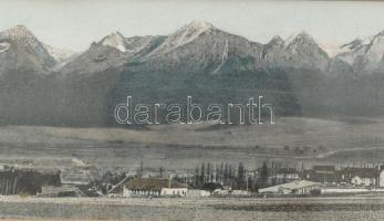 cca 1920 Hegyvidéki falu, üvegezett keretben, 8,5×41 cm