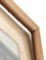 cca 1920 Hegyvidéki falu, üvegezett keretben, 8,5×41 cm