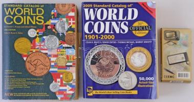 Chester L. Krause - Clifford Mishler: Standar Catalog of World Coins, 1981 Edition + Thomas Michael: 2009 Standard Catalog of World Coins 1901-2000 + Nagyító beépített világítással 2x-6x nagyítással, eredeti dobozában