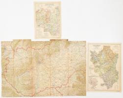 3 db térkép: Fejér vármegye közigazgatási térképe, Tolna vármegye közigazgatási térképe, Magyarország térképe, szakadásokkal