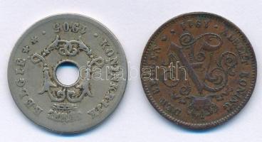 Vegyes: Belgium 1905. 10 Cent Cu-Ni + 1911. 2 Cent Br + Csehszlovákia 1925. 5K Cu-Ni T:2-3 
Mixed: ...