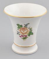 Herendi virágmintás váza, kézzel festett, jelzett, hibátlan, m: 14 cm, d: 14 cm