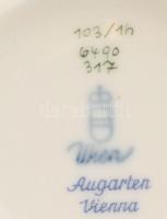 Augarten Wien petrezselyem mintás kis porcelán váza, kézzel festett, jelzett, hibátlan, m: 12 cm