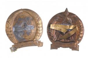 ~1950. Rákosi-címeres sapkajelvény (45x37mm) + ~1960-1970. "Munkásőr sapkajelvény" zománco...