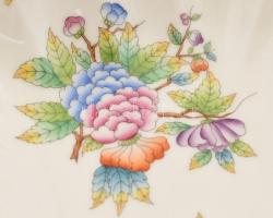 Herendi Viktória mintás tál, kézzel festett, jelzett, hibátlan, 18x14 cm