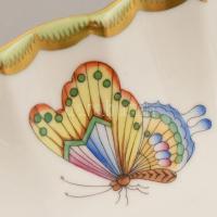 Herendi Viktória mintás tál, kézzel festett, jelzett, hibátlan, 18x14 cm