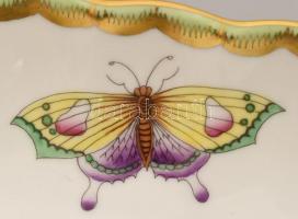 Herendi Viktória mintás tál, kézzel festett, jelzett, hibátlan, 18x14 cm