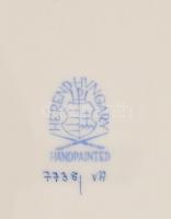 Herendi Viktória mintás tál, kézzel festett, jelzett, hibátlan, 18x14 cm