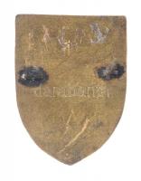 ~1930-1940. Fekete alapon fehér kettőskeresztes zománcozott Br jelvény (47x28mm) T:2 tű letört