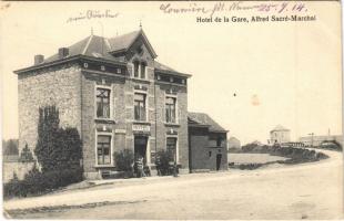 1914 Courriere, Hotel de la Gare, Alfred Sacré-Marchal / railway hotel, café and restaurant (EB)