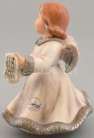 Goebel angyalka figura zenélő szerkezettel, "O Du Frohliche" dallamával. Kézzel festett, j...