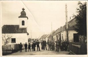 1930 Bärendorf (?), street view, church, shops. photo (fa)