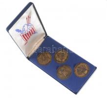 Amerikai Egyesült Államok 1976. "Bicentenárium" 4xklf Br emlékérem eredeti tokban T:1,1-
...