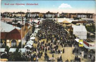 Gruss vom Münchner Oktoberfest / German beer festival in Munich, advertisement card. Heliocolorkarte von Ottmar Zieher (EK)