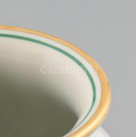 Augarten Wien zöld virágmintás porcelán váza és tál, kézzel festett, jelzett, minimális kopással, m:...