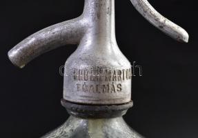 Urbán Márton Tóalmás régi szódásüveg, kopássokkal, m: 31 cm