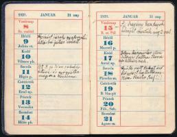 1939 Angyal Kálmán Cipőház József körút zsebnaptára, bejegyzésekkel