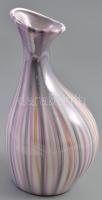 Kerámiaművek KSZ retro irizáló csíkos kerámia váza. Jelzett, hibátlan. 24 cm