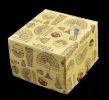 Salgótarjáni üveggyár Üveg bonbonniere eredeti dobozában d: 11 cm Hibátlan