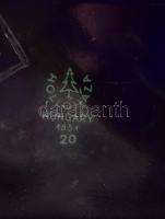 Hollóházi porcelán kék ékszertartó dobozkák, arany rózsadíszítéssel, 2 db, matricás, jelzett, kis má...