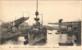 1939 Brest, Le Port Militaire, Sortie du Croiseur Montcalm / French Navy battleship, naval base