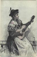Folklore art postcard. H. K. & Co. M. Serie 341. artist signed