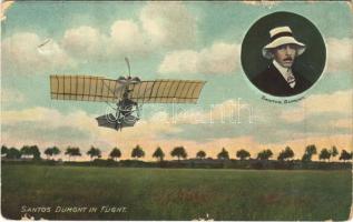 1909 Alberto Santos-Dumont in flight. Brazilian inventor and aviation pioneer (b)
