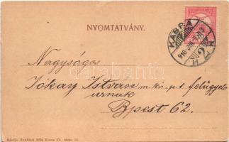 1910 Kassa, Kosice; Nemzeti színház. Nyulászi Béla kiadása. 3-részes panorámalap egyik lapja / theat...