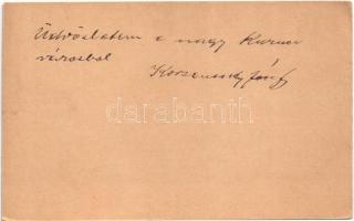 Kassa, Kosice; Quirsfeld János üzlete. 3-részes panorámalap egyik lapja / shops. panoramacard tile (...