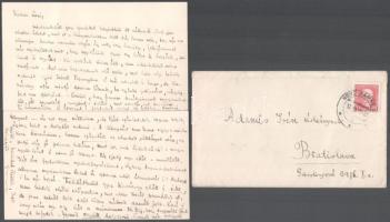 1921 Krammer Jenő (1900-1973): irodalomtörténész, egyetemi tanár autográf levele melyben szellemi fejlődéséről, iroidalmi kérdésekről ad számot.