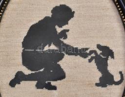 3 + 2 db árnykép gobelin üvegezett keretben. 10-24 cm