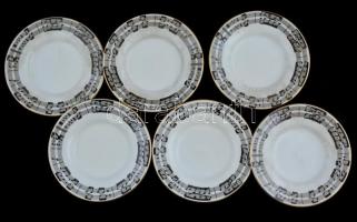 Hollóházi porcelán kakaós csésze készlet  kottás zenei motívummal. Matricás, jelzett, hibátlan. 6 db...