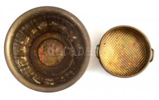 2 db réz kaspó nagyobb d: d: 18 cm,