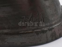 Fehér József (1909-1987) - Légy résen - Cserkészköszöntés. Ón kisplasztika. Jelzett. Sérült. A szobo...