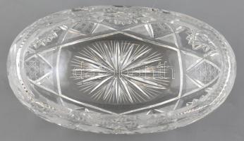 Ólomkristály kínáló csónak. Hibátlan. 26x15 cm