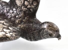 Ezüst (Ag) papagáj, jelzés nélkül, 6,5x6 cm, nettó: 29,4 g