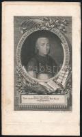 Jakob Adam (1748-1811): Fuchs Ferenc (1744-1807) nyitrai püspök, későbbi egri érsek portréja, 1803. Rézmetszet, papír. Lap széle kissé foltos. 17,5x11 cm