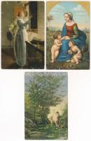 5 db RÉGI Stengel litho művész motívum képeslap / 5 pre-1945 Stengel litho art motive postcards