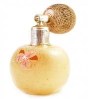 Alabástrom parfümös üveg, kissé kopottas, m: 9 cm