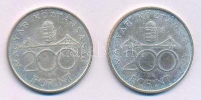 1994. 200Ft Ag "Deák" (2x) T:2 patina Adamo F13.1