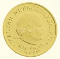 1968. 50Ft Au "Semmelweis Ignác" (4,25g/0.900) T:PP
Hungary 1968. 50 Forint Au "Igná...