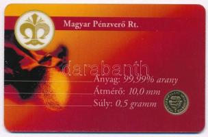 1946. 1Ft Au "Mini veret" (0.5g/0.999) utánveret díszcsomagolásban tanúsítvánnyal T:BU
Hu...