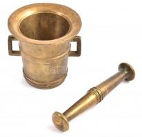 Réz mozsár törővel, d: 10 cm, m: 9 cm