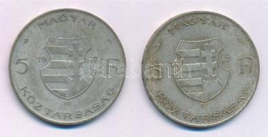 1947. 5Ft Ag "Kossuth" (2x) T:3 patina Adamo F8.1