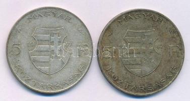 1947. 5Ft Ag "Kossuth" (2x) T:3 patina Adamo F8.1