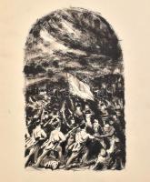 Legéndy József (1927-2007): 8 db történelmi témájú kompozíció vázlat. Tus, vegyes technika, papír. J...