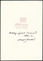 cca 1986 Joseph Kadar (1936) festő- és fotóművész aláírt és pecséttel jelzett, vintage fotóművészeti...