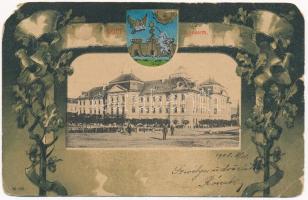 1908 Eger, lyceum. Szecessziós, címeres litho keret, Art Nouveau (EM)