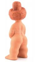 GF jelzéssel: Meztelen lány törölközővel. Festett kerámia figura. m: 27 cm. Hibátlan