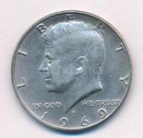 Amerikai Egyesült Államok 1969D 1/2$ Ag "Kennedy" T:1- USA 1969D 1/2 Dollar Ag "Kennedy" C:AU Krause KM#202a